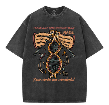 Fearfully And Wonderfully Made Washed T-Shirt Sale - GuidingCross