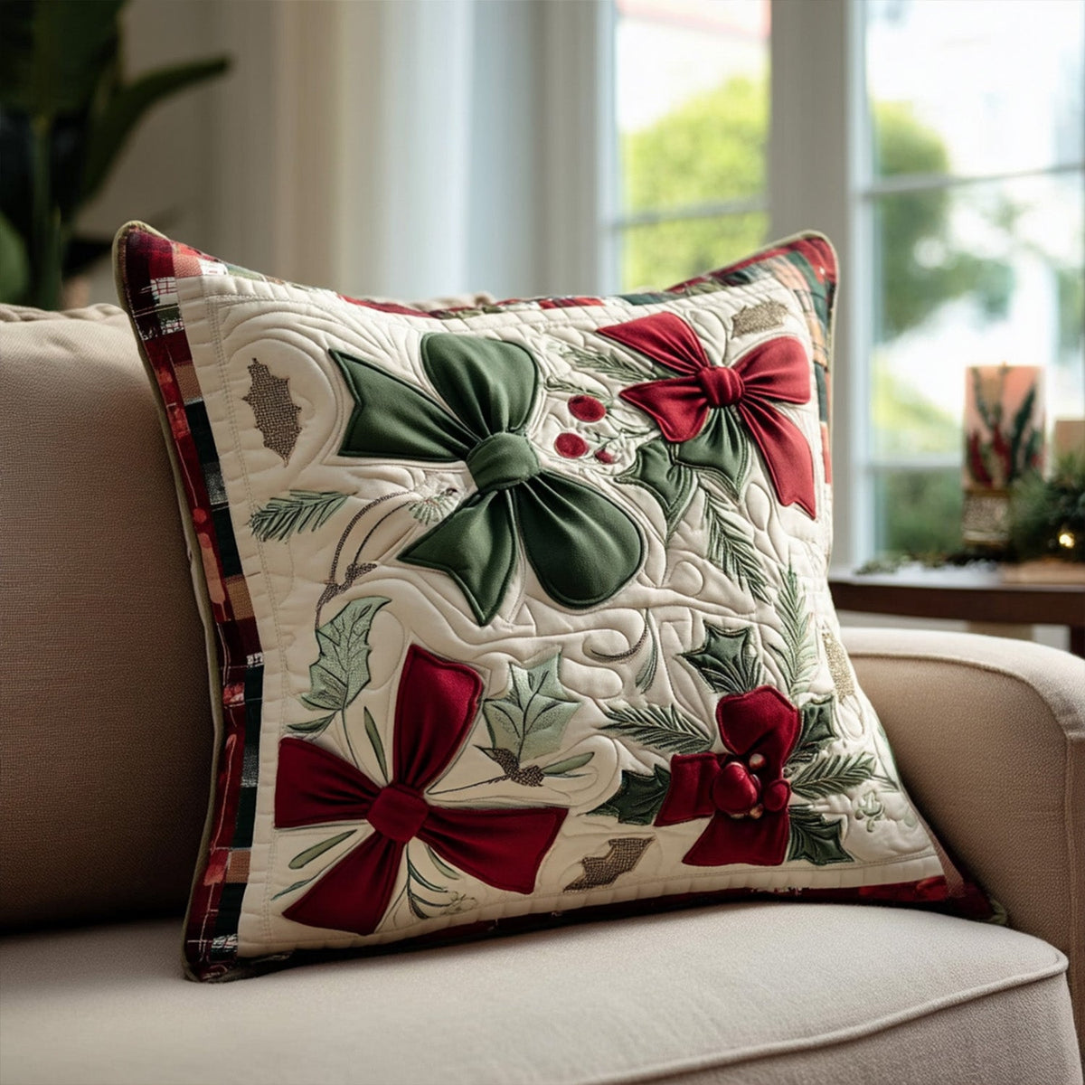 Festive Chimes Quilted Pillow Case NCU0PT9090