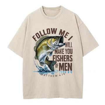 Fishers Of Men Christian Washed T-Shirt Sale - GuidingCross
