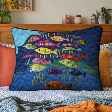 Fishy Fun Quilted Bedding Pillow Case NCU0DK6987