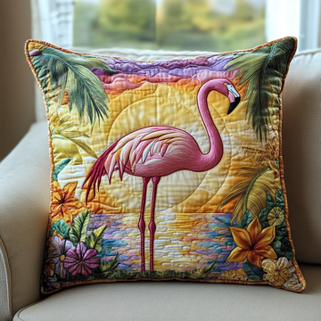 Flamingo Breeze Quilted Pillow Case NCU0DK8290
