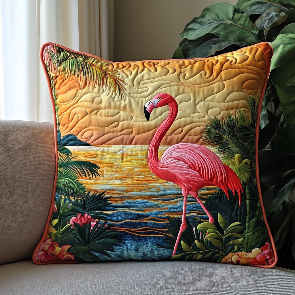 Flamingo Dream Quilted Pillow Case NCU0DK8294