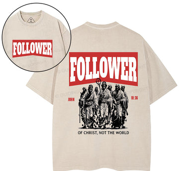 Follower Christian Washed T-Shirt Sale - GuidingCross