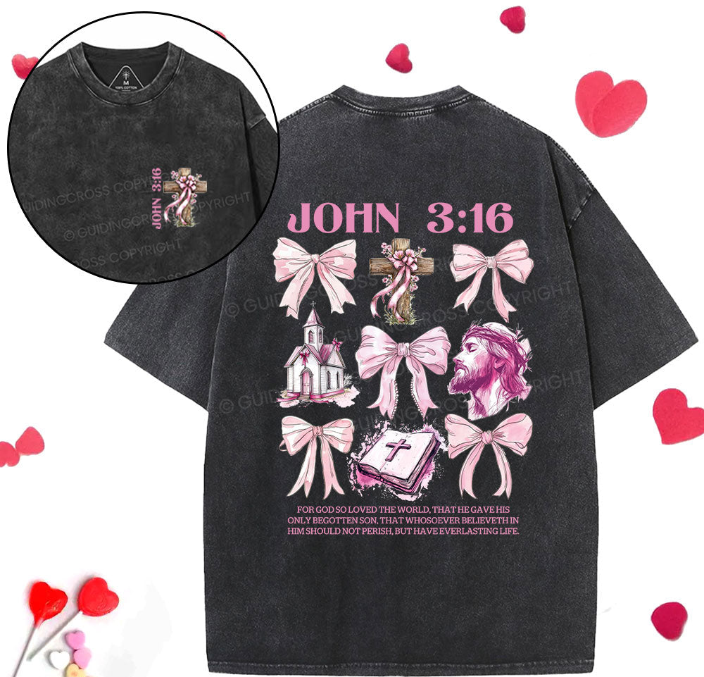For God So Loved The World Christian Washed TShirt  