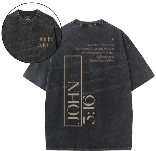 For God So Loved The World Christian Washed T-Shirt Sale - GuidingCross