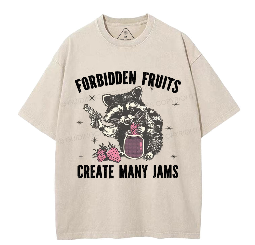 Forbidden fruits Create Many Jams Christian Washed TShirt  