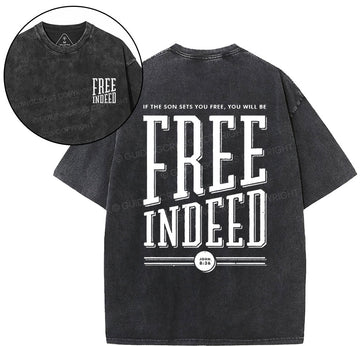 Free Indeed Christian Washed TShirt  