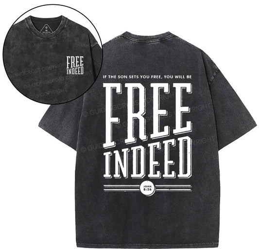 Free Indeed Christian Washed TShirt  
