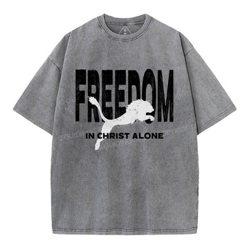 Freedom In Christ Alone  Christian Washed T-Shirt Sale - GuidingCross