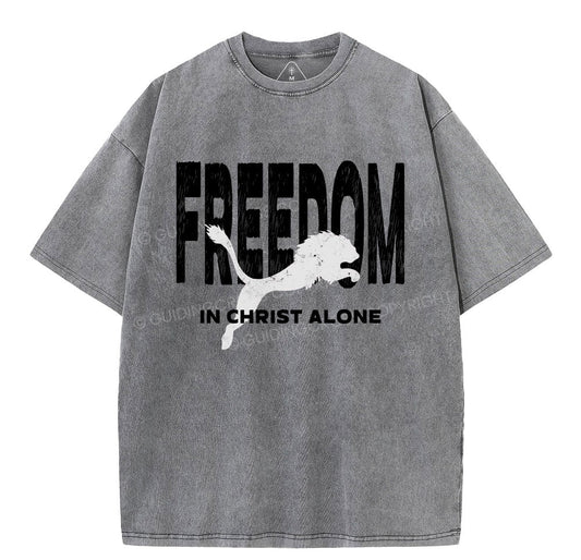 Freedom In Christ Alone Christian Washed TShirt  