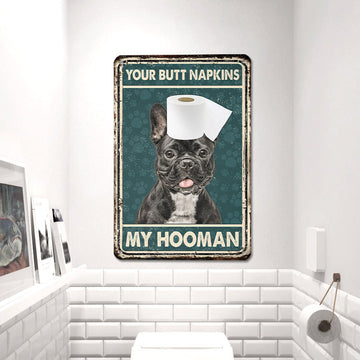 uni French Bulldog All Printed 3D Metal Sign