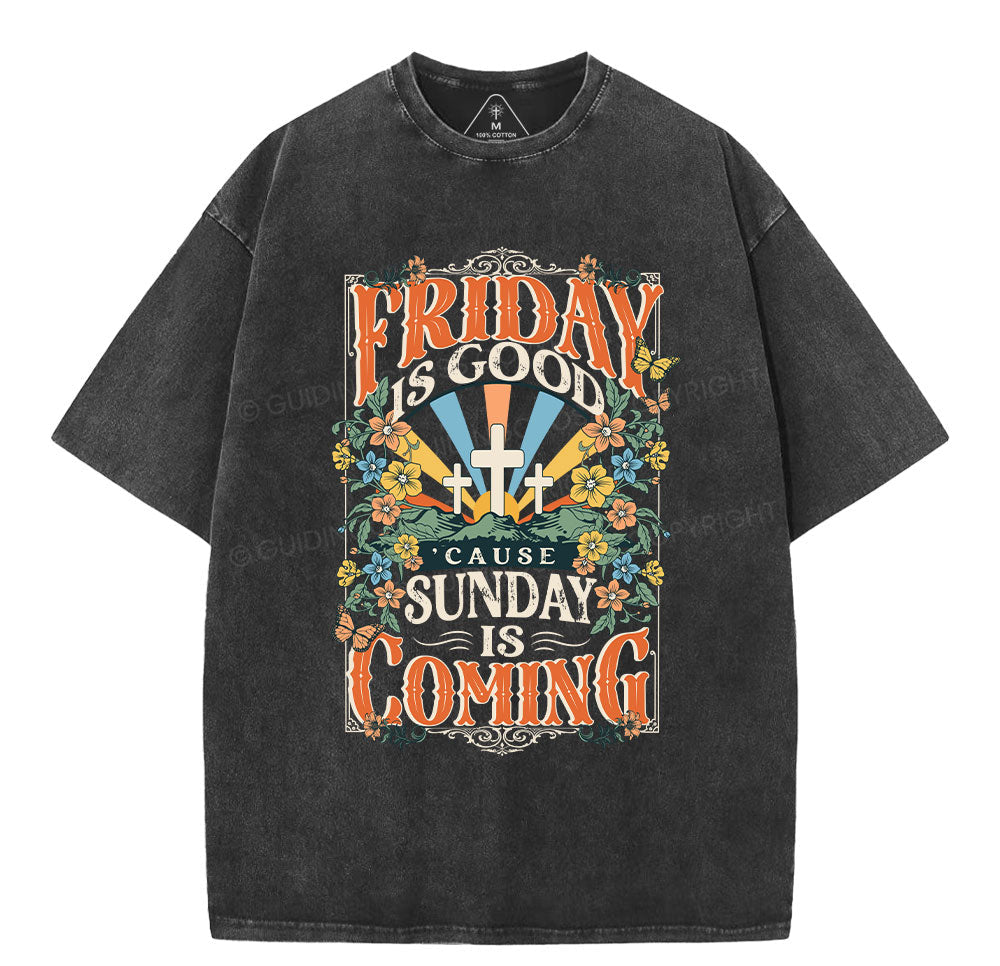 Friday Is Good Chrsitian Washed T-Shirt Sale - GuidingCross