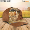 Uni Simmental Cattle Personalized Name Brown Farm Cap