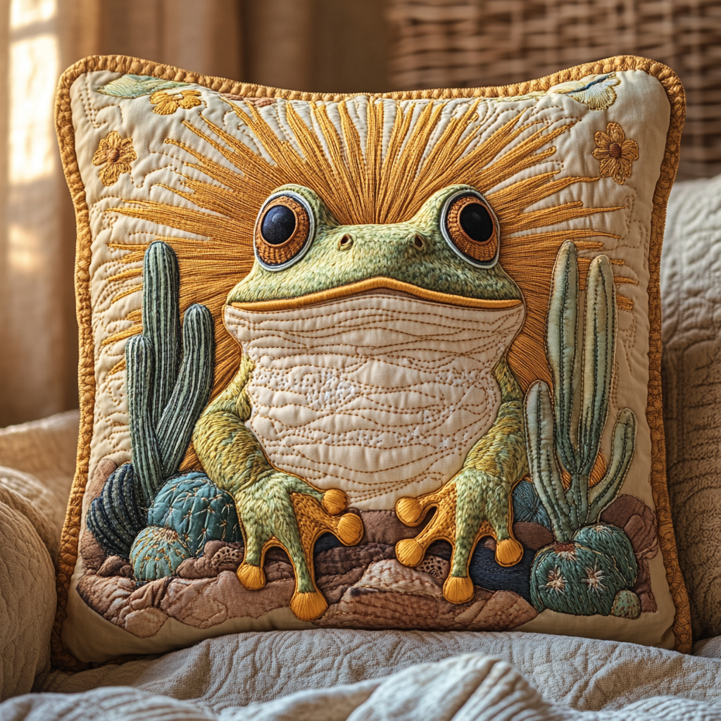 Frontier Frogs Quilted Pillow Case NCU0DV5642