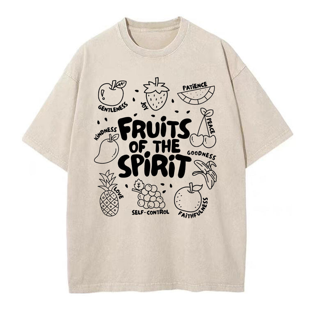 Fruit Of The Spirit Christian Washed T-Shirt Sale - GuidingCross