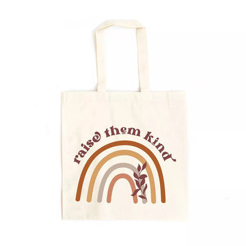 City Creek Prints Raise Them Kind Rainbow Canvas Tote Bag