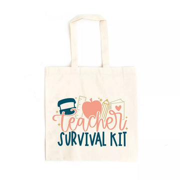 City Creek Prints Teacher Survival Kit Canvas Tote Bag