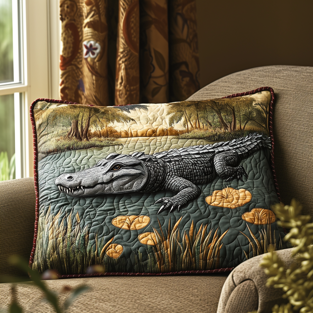 Gator Swamp Quilted Bedding Pillow Case NCU0DV5576