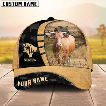 Uni Custom Name Gelbvieh Cattle Farmhouse Field Cap