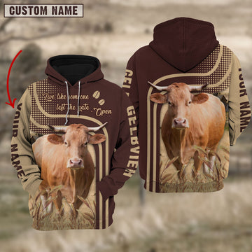 Uni Personalized Name Gelbvieh Cattle Hoodie TT11