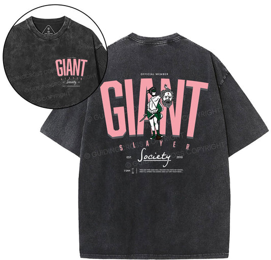 Giant Slayer Christian Washed T-Shirt Sale - GuidingCross