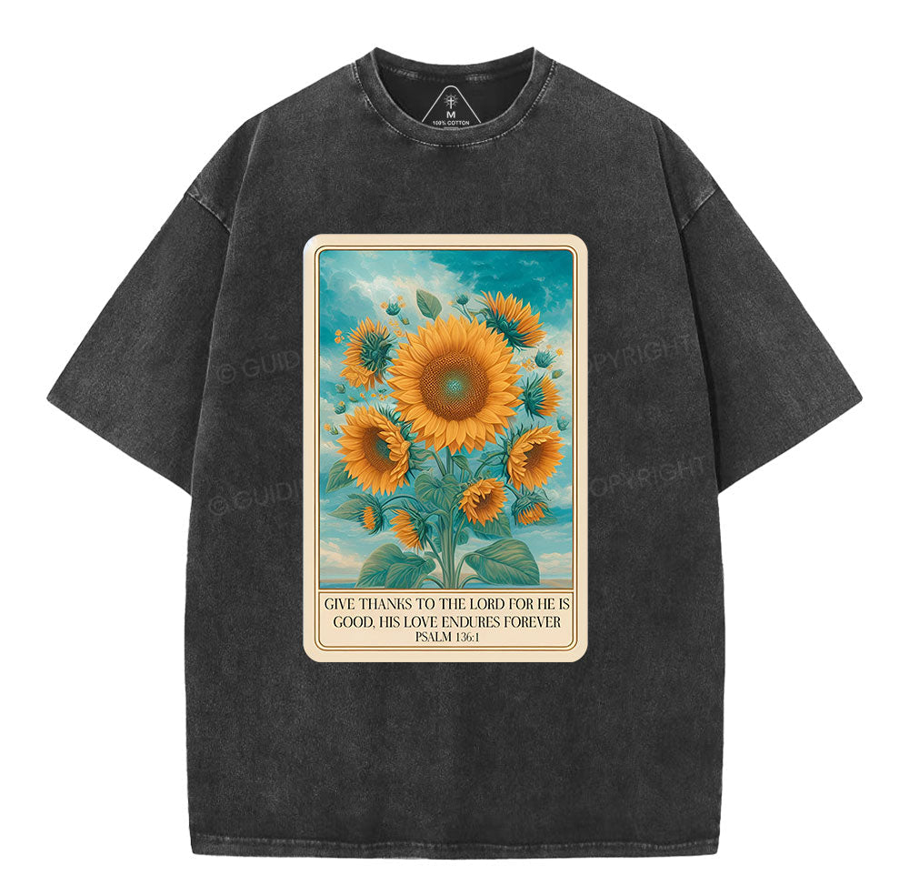 Give Thanks To The Lord Christian Washed TShirt  