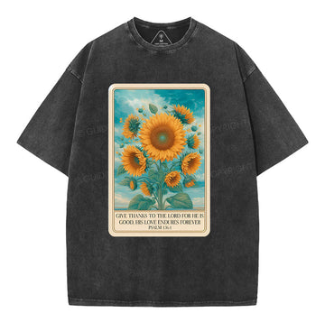 Give Thanks To The Lord Christian Washed TShirt  