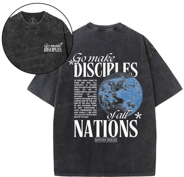 Go Make Disciples Christian Washed T-Shirt Sale - GuidingCross