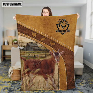 Uni Personalized Name Goat Brownie Background Blanket