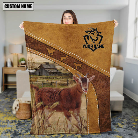 Uni Personalized Name Goat Brownie Background Blanket