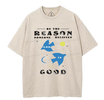 God Is Good Christian Washed TShirt  