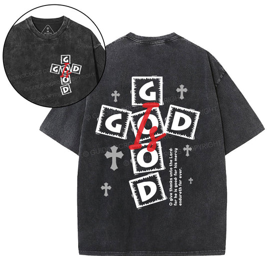 God Is Good Christian Washed TShirt  