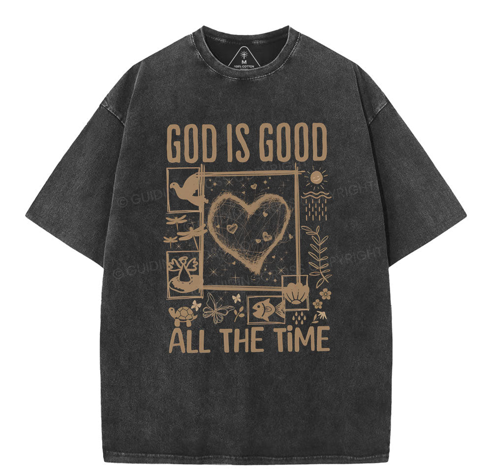 God Is Good Christian Washed TShirt  