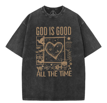 God Is Good Christian Washed TShirt  