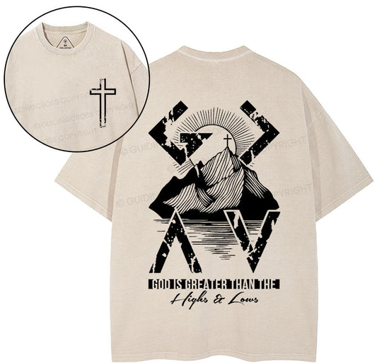 God Is Greater Than The Christian Washed T-Shirt Sale - GuidingCross
