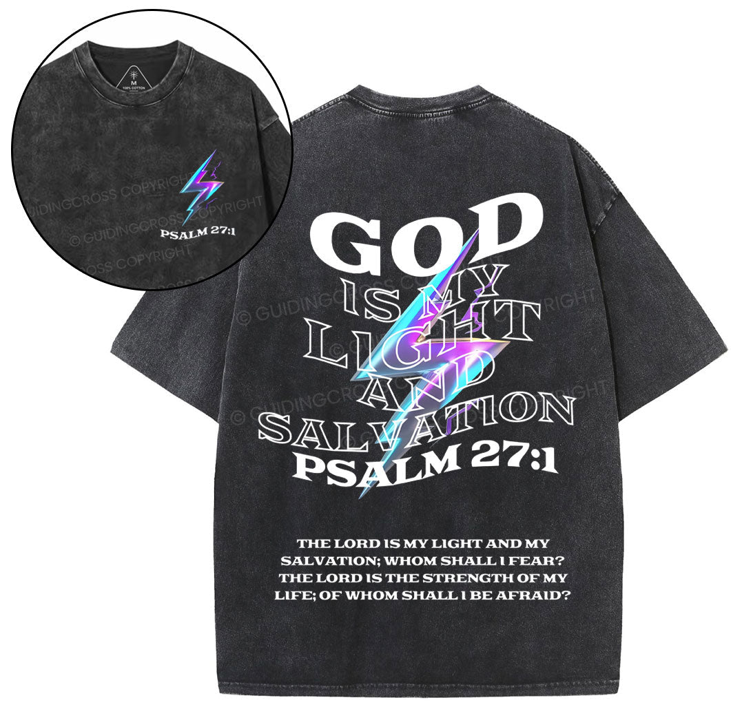 God Is My Light Chirstian Washed T-Shirt Sale - GuidingCross