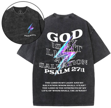 God Is My Light Chirstian Washed T-Shirt Sale - GuidingCross
