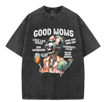 Good Moms Christian Washed T-Shirt Sale - GuidingCross