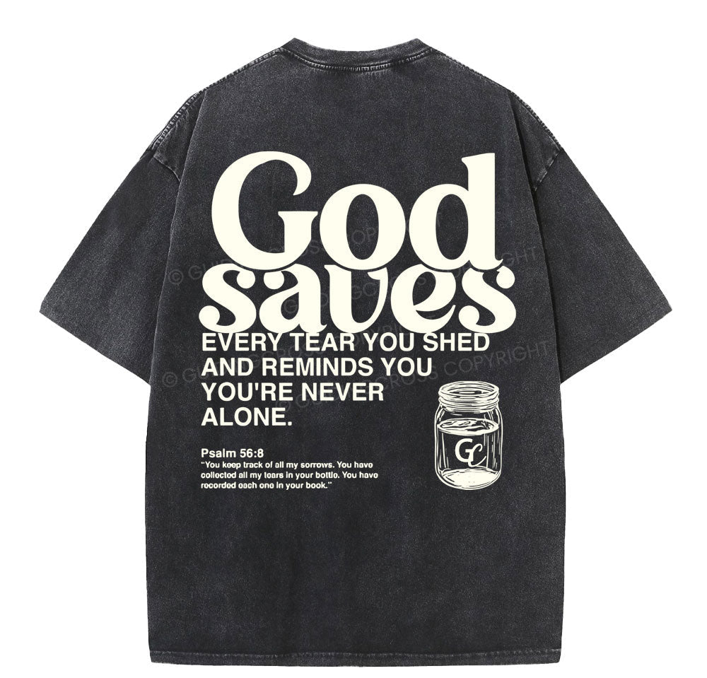 God Saves Christian Washed T-Shirt Sale - GuidingCross