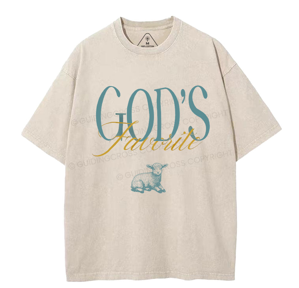 God's Favorite Christian Washed TShirt  