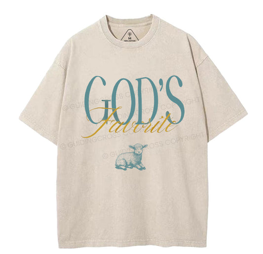 God's Favorite Christian Washed TShirt  