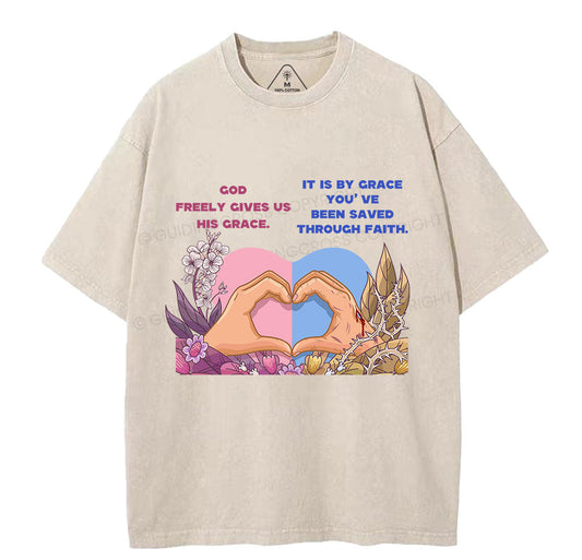 God's Grace Christian Washed TShirt  