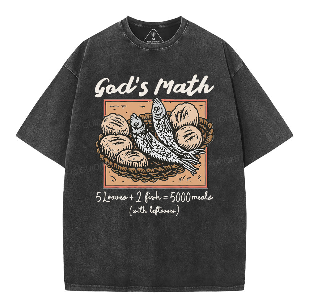 God's Math Christian Washed T-Shirt Sale - GuidingCross
