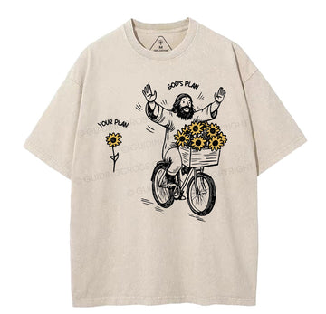 God's Plan And Your Plan Christian Washed T-Shirt Sale - GuidingCross