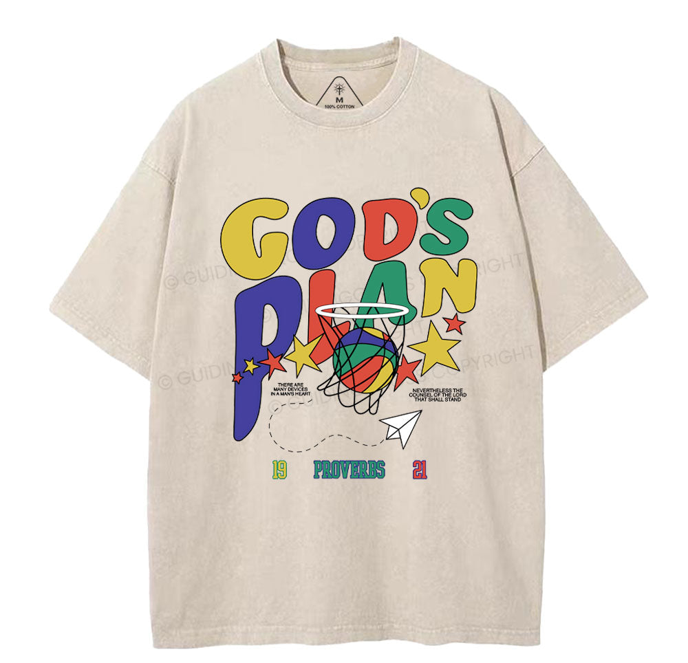 God's Plan Christian Washed T-Shirt Sale - GuidingCross