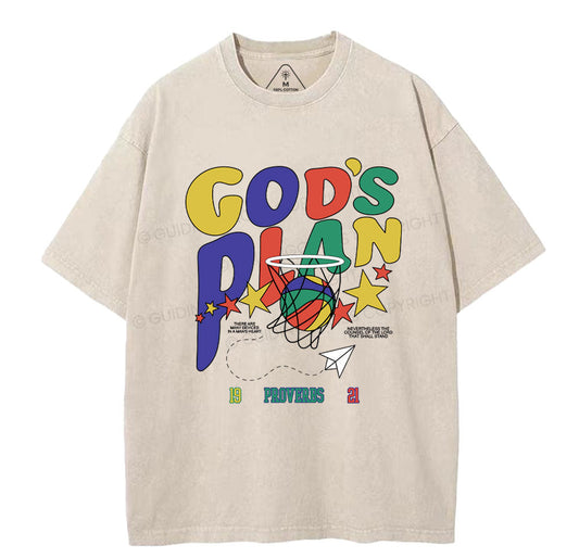 God's Plan Christian Washed T-Shirt Sale - GuidingCross