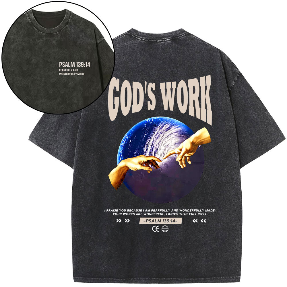 God's Work Christian Washed TShirt  