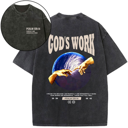 God's Work Christian Washed TShirt  