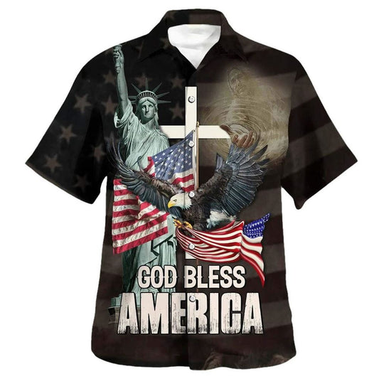 Unique God Bless American Jesus Eagle Hawaiian Shirt