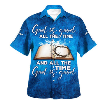 UniJames God Is Good All The Time Crown Cross Bible Jesus Hawaiian Shirts For Men And Women - Christian Hawaiian Shirt - Hawaiian Summer Shirts